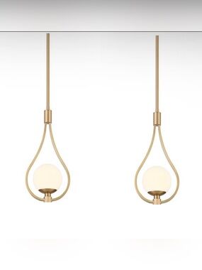 Set of 2 Euro Design Kosta 8" Mid Century Modern Pendant Ceiling Light Fixture
